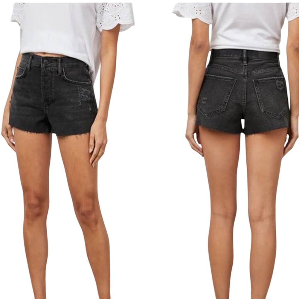Rails NWT The Fairfax High Rise Cut Off Denim Short Ash Black Size 27 Distressed